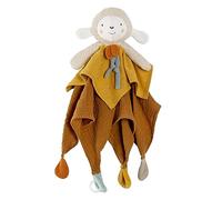 Fehn Comforter Sheep fehnNATUR - Playmate & Stuffed Animal Comforter with Cotton from Controlled Organic Cultivation (kbA) with Dummy Attachment - for Babies and Toddlers from 0+ Months