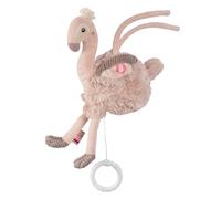 Fehn Flamingo Mini Music Box - Cuddly Toy & Sleep Aid: Wind-up Music Box with Soft Melody "Sleep Child Sleep" Calms in Any Situation - for Babies and Toddlers from 0+ Months
