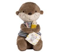 Fehn Cuddly Toy Otter "Hello Little One" Playmate Protector and Cuddly Toy, Plush Toy as a Sleeping Aid for Babies, Cuddly Toy as a Gift for Babies, Beautiful Extra for Birth or Christening