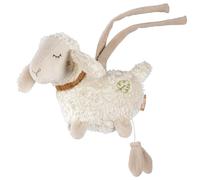 Fehn Mini music box in the shape of a natural sheep, cuddly toy and sleep aid with controlled organic cotton (kbA) melody "Lullaby Brahms", for babies and toddlers to