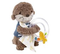 Fehn Otter Rattle Ring - Gripping Toy for Rattling, Feeling, Playing with Cuddly Soft Fabric Animal - A Faithful Companion for Babies and Toddlers from 0+ Months