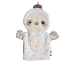 Fehn Sloth Wash Mitt - Face Cloth with Animal Motif for Happy Bathing Fun - Absorbent & Cuddly Soft - for Babies and Children from 0+ Months