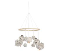 Fehn Wooden Sloth Mobile - Baby Mobile with Cute Fabric Figures - Sleep Aid for Calming & Activity, Ideal for Cot or Changing Table - for Babies 0-5 Months