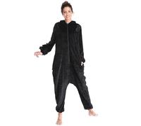 Fehodun Animal Onesie Adult Dragon Onesie Pyjamas, black, L