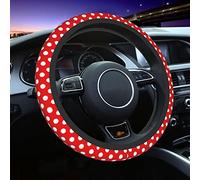 FeHuew Red Polka Dots Steering Wheel Cover for Women, Girls 15 inch Universal Auto Car Anti Slip Wrap Steering Wheel Covers Fit for Vehicles, Truck,SUV