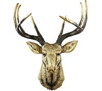 FEHUN Stag Head Wall Mount Deer Head Wall Decor Retro Wall Hangings Creative Faux Deer Head ResinWall Decor Background Wall Decoration (Color : Gold, Size : 59 * 29.5 * 36.5cm)