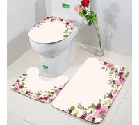 FEHWI 3 Piece Non-Slip Bath Mat Set,Luxury Thick Microfiber Shaggy Bathroom Rugs,Machine Washable Quick Dry Rugs,Absorbent,Rose decorations, roses and lisianthus berries Arch decoration Wedding meet