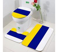 FEHWI 3 Piece Non-Slip Bath Mat Set,Luxury Thick Microfiber Shaggy Bathroom Rugs,Machine Washable Quick Dry Rugs,Absorbent,Ukrainian flag, its unique white, blue and yellow, indicates unity and iden