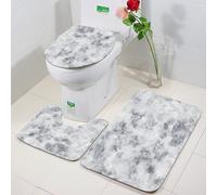 FEHWI 3 Piece Non-Slip Bath Mat Set,Luxury Thick Microfiber Shaggy Bathroom Rugs,Machine Washable Quick Dry Rugs,Absorbent,Marble,Granite Surface Pattern with Stormy Details Natural Mineral Formatio