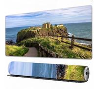 FEHWI Gaming Mouse Pad Extra Large Keyboard Mouse Mat Desk Pad Soft Smooth Surface and Anti-Slip Rubber,Stonehaven Aberdeenshire Scotland UK May 10 2014 Dunnottar Castle,12x31.5 in