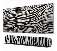 FEHWI Gaming Mouse Pad Extra Large Keyboard Mouse Mat Desk Pad Soft Smooth Surface and Anti-Slip Rubber,Full Zebra animal pattern desinger black and white,16x35.5 in
