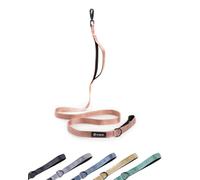 Fei and Eve Classic Dog Leash - 6FT, Dual Padded Handles, 360° Swivel Hook, Heavy Duty 210D Nylon - No-Pull Design with Traffic Control Handle - for Small/Medium/Large Dogs, Pink