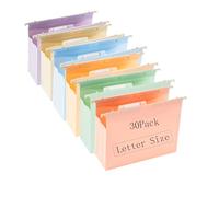 Fei Bi 30 piece Large Capacity Hanging Folder, Letter Size, 4-inch Expansion Bag, with 1/5 Adjustable Label, polyethylene Hanging Clip 9.5x11 inch, Suitable for Office, Home, School