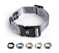 Fei & Eve Dog Collar, Quick-Release Buckle, Soft 210D Nylon, Fur-Friendly Comfort, 450LB Tested Strength, Adjustable Sizing, Small (Twilight Gray)