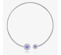Fei Liu Carpe Diem Silver Crystal Flower Burst Choker CAR-925R-101-SWCZ