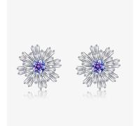 Fei Liu Carpe Diem Silver Crystal Flower Burst Stud Earrings CAR-925R-207-SWCZ