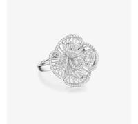 Fei Liu Cascade Sterling Silver Cubic Zirconia Silver Flower Ring (N) CAS-925R-003-CZ00