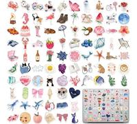FeiatPogra 100 Pack Aesthetic Vinyl Stickers - Waterproof Cute Stickers for Adults, Laptop Stickers Journal Stickers Scrapbook Stickers for Phone & Water Bottle，Suitcase Stickers，Small Stickers