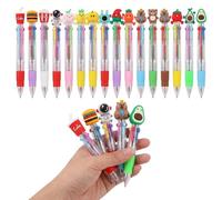 FeiatPogra 16-Pack Multicolour Mini Retractable Ballpoint Pens for Children | Fun Party Bag Fillers and School Gifts | Compact Novelty Pens for Creative Writing and Drawing