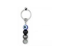 FeiatPogra 1pc Lucky Keychain Evil Eye Key Ring with Natural Stone Beads Protection Amulet, Valentine’s Day Gift Key Holder for Women and Men