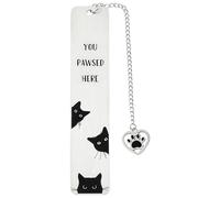 FeiatPogra 1Pcs Metal Cat Bookmark Black Alloy Book Mark for Women Cute Cat Design Bookmarks Book Accessories for Reading and Gifts