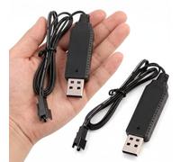 FeiatPogra 2 Pack 3.7V LiPo Battery Charger, USB RC Battery Charger with SM-2P Connector & LED Indicator, Overcharge Protection Lipo Charger for RC Car Drone Bubble Machine Gun 3.6V-3.7V Batteries