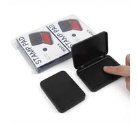 FeiatPogra 2Pcs Black Ink Pads, 10x6.7cm/4x2.6in Premium Quick-Drying Ink Pads for Rubber Stamps, Clear Stamps, Office, Crafting & Scrapbooking