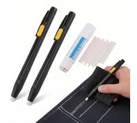 FeiatPogra 2pcs Heat Erasable Fabric Markers with 20 Replacement Refills, Heat Erasable Tailors Chalk for Sewing, Replaceable Refill Fabric Chalk Pen, Washable Sewing Marking Pencil
