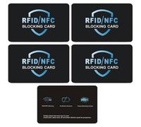 FeiatPogra 4 Pcs RFID NFC Blocking Card Credit Card Protector Ultra Thin Contactless Card Shield Anti-Theft Debit Card Blocker for Wallets Identity Cards Passport