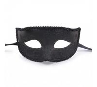 FeiatPogra Elegant Venetian Style Masquerade Mask for Adults Men and Women, Sparkly Black Full Face Mask for Halloween Party Costume, Mardi Gras Ball, Cosplay, Mysterious Gothic Mask