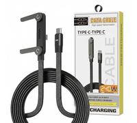 FeiatPogra Invisible Charger Cable 240W, 2-in-1 Phone Stand Charger with Adjustable Holder, Nylon Braided Fast Charging Cable 1.5M Type C, Sideways Charging & Viewing