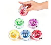 FeiatPogra Light Up Fidget Toys Yoyo Set, 5 Pack Magic YoYos for Beginners & Kids, Glowing Yo-Yos with Durable Strings, Perfect Party Favors, Birthday Gifts, Outdoor Games Toys