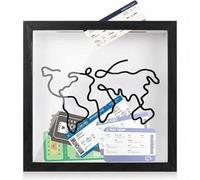 FeiatPogra Memory Box - Adventure Archive Keepsake Box for Travel Memories, Display Case for Tickets & Postcards, Travelling Gifts for Men & Women, Photo Shadow Box Frame