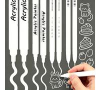 FeiatPogra White Gel Pen Set 8PCS Multi Tip 0.6 0.8 1 2mm for Black Paper Quick Dry Waterproof Drawing Pens Fine Line for Sketching Illustration Highlighting DIY Art Supplies Artists