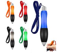 Feibety 5 Pcs Big Fat Heavy Weighted Pens with Hanging Rope, Multicoloured Pen Wide Body Ballpoint Handwriting Pens Ergonomic Ballpoint Pens for Arthritis and Tremors for Office School Supplies