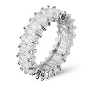 Feibety Sterling Silver Ring for Women, Solid Silver Romantic Crown Opening Ring for Women Jewelry with 5A Cubic Zirconia,Adjustable Size Matrix Stone Ring Fashionable Personality Full Diamond Ring