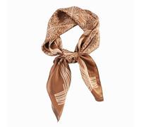 FEIBOON 100% Pure Mulberry Silk Scarfs 26"x26" Square Scarf Women Neckerchief Headscarf hair scarf bandana Gift Packed, Caramel, 21in