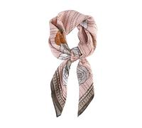 FEIBOON 100% Pure Mulberry Silk Scarfs 26"x26" Square Scarf Women Neckerchief Headscarf hair scarf bandana Gift Packed, Pink Roses, 21in