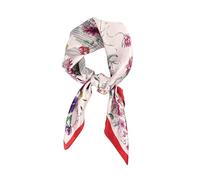 FEIBOON 100% Pure Mulberry Silk Scarfs 26"x26" Square Scarf Women Neckerchief Headscarf hair scarf bandana Gift Packed, Pink + Red Floral, 21in
