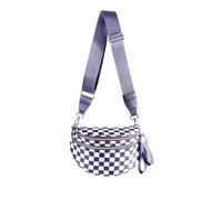 FEIBOON Spacious Checkered Nylon Crossbody Bag Bum Bag Checkered Handbags Wallets for Women, Cloudy Purple Checkered, Stylish