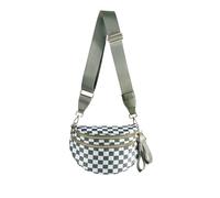 FEIBOON Spacious Checkered Nylon Crossbody Bag Bum Bag Handbags Wallets for Women, Beans Green Checkered, M