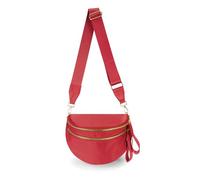 FEIBOON Spacious Nylon Crossbody Bag Bum Bag Handbags Wallets Purses Trendy Shoulder Bag for Women, Red, Medium to Large, Fashion