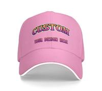 FEICANSEN Personalised Baseball caps Customised Adults Unisex Printed Adjustable Caps or Hats with Text/Name or Logo (UK, Alpha, One Size, Pink)