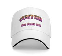 FEICANSEN Personalised Baseball caps Customised Adults Unisex Printed Adjustable Caps or Hats with Text/Name or Logo (UK, Alpha, One Size, White)