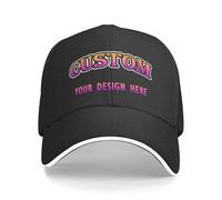 FEICANSEN Personalised Baseball caps Customised Adults Unisex Printed Adjustable Caps or Hats with Text/Name or Logo (UK, Alpha, One Size, Black)