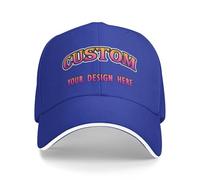 FEICANSEN Personalised Baseball caps Customised Adults Unisex Printed Adjustable Caps or Hats with Text/Name or Logo (UK, Alpha, One Size, Blue)