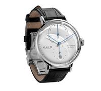 FEICE Bauhaus Watch Men's Automatic Watch Mechanical Watches Analog Leather Strap Casual Dress Watches for Men with Domed Mirror - FM202 (Silver)