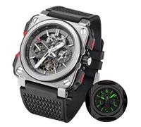 FEICE FM507 Men's Skeleton Automatic Watch Mechanical Calendar Sports Square Wrist Watch Luminous Clock 10 ATM Waterproof Sport Watch