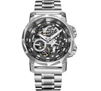 FEICE FM511 YHG Men's Automatic Skeleton Watch, Luxury Sapphire Crystal Glass Blue Dial Luminous Hands, 5ATM Waterproof Sport Wristwatch with Stainless Steel Strap for Men, Casual Mechanical Watches