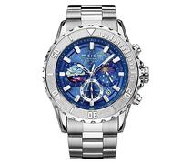 FEICE Quartz Watch Multi Dial 24 Hours Calendar Business Casual Watch Fashion Watches Men Unique FK131 Blue